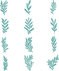 Tropical fern leaf flat design illustration for decoration on nature, summer and tropical forest.