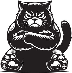 black and white cat cartoon