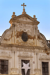 Baroque splendor St. Paul's Church Diu. The facade of St. Paul's Church, the oldest functioning church in Diu, built by the Portuguese and dedicated to Our Lady of Immaculate Conception. church cross