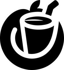 vector illustration design image icon logo symbol decoration ornament drink with floral decoration for cafe emblem