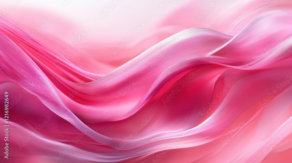 Aufkleber abstract flowing pink fabric texture with soft waves and gradients showcasing smooth curves and deli