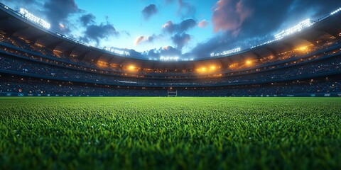 Cricket stadium, Day cloudy Light, ultra-realistic detailed image