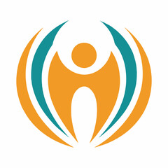 Abstract Harmony Human Wing Logo Vector Design.