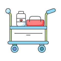 medical trolley icon, medical trolley vector illustration-simple illustration of medical trolley, perfect for medical trolley logos and icons