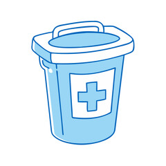 medical waste bin icon, medical waste bin vector illustration-simple illustration of medical waste bin, perfect for medical waste bin logos and icons
