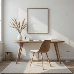 3D Frame Mockup: ISO A Paper Size Poster on Living Room Wall | Modern Interior Design with 3d render