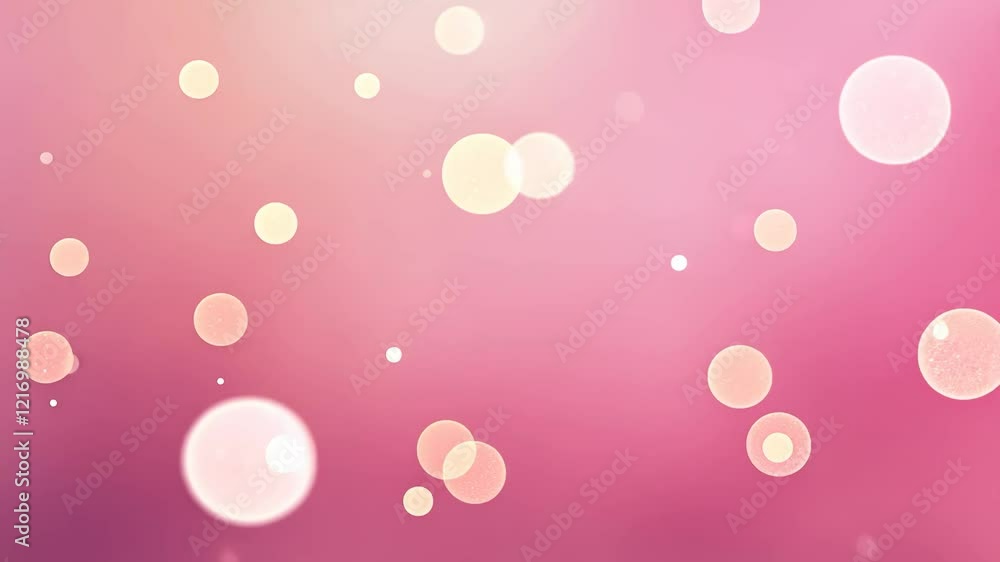 Aufkleber Pink blurred background with many small circles. The circles are of different sizes and are scattered all over the background