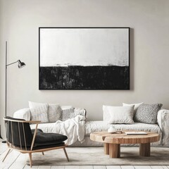 Modern Minimalist Living Room with Art and Cozy Furniture