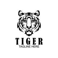 Luxury and elegant tiger logo design concept. Tiger head sketch vector illustration.