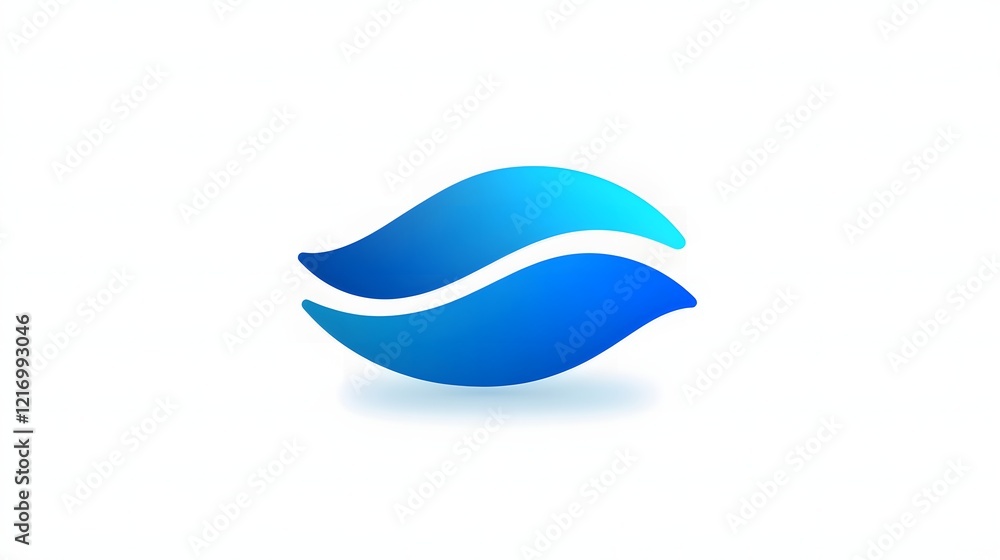 Poster abstract blue wave design: creating a flowing, dynamic logo with gradient effects