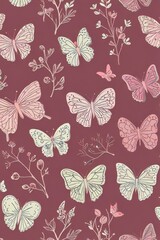 seamless pattern with butterflies