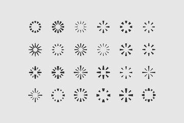 Circle symbol with trapezium. Set of 24 geometric shape. Cute linear design sign. Modern abstract linear element of style and graphic geometric figure.