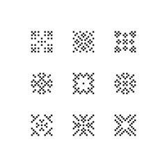 Ethnic ornament, square geometric element. Vector illustration. Slavic traditional ornament.