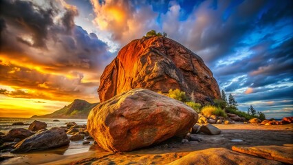 Majestic Solitude: A Candid Shot of a Giant Rock Formation