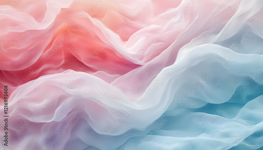 Aufkleber banner with wavy design oscillating between soft pastel colors, creating a dreamlike effect -