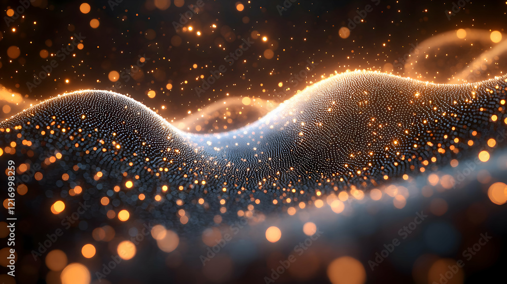 Poster abstract glittering particle wave background