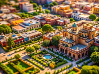 Naklejka premium Miniature Abstract Old-Fashioned Patterns: Modern Tilt-Shift Photography