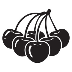 Cherry logo. Isolated cherry on white background