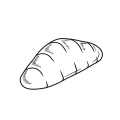 Tasty bread ink drawing isolated on white background. Hand drawn vector sketch illustration in doodle engraved vintage line art style. French bakery pastry design, package drawing, menu