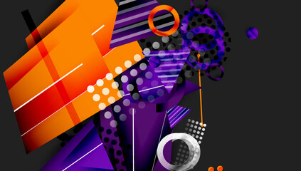 Abstract background geometric design with colorful gradients