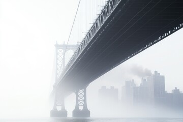 Fototapeta premium A bridge over a body of water with a city skyline in the background