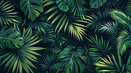 tropical palm leaves