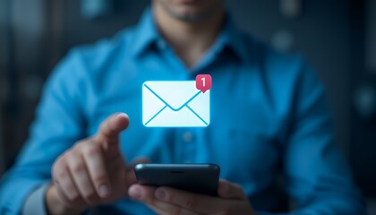 Businessperson Checking Email Notification on Smartphone