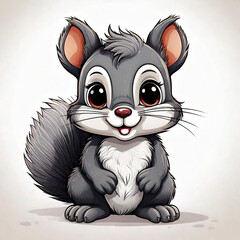 Cute grey squirrel with big eyes