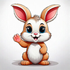 Cute little baby rabbit with long ears and big eyes