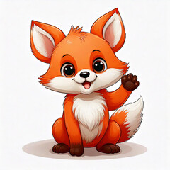 Cute red fox cub