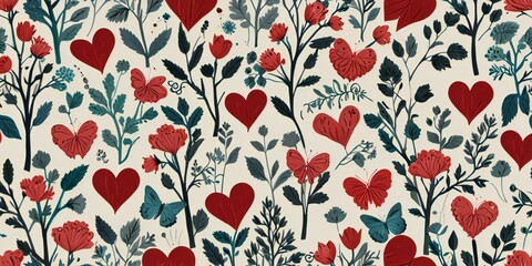 seamless pattern with hearts