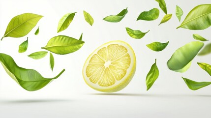 A close up of a lemon with its peel and juice flying out in all directions