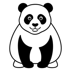 panda line art vector
