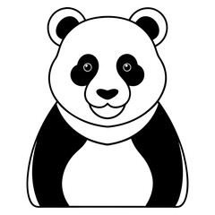 panda line art vector