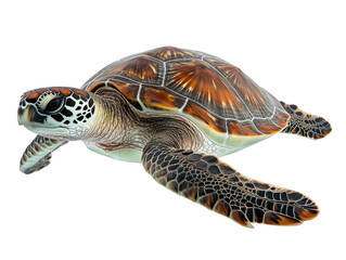 Isolated Green Sea Turtle