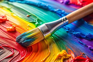 Minimalist Colorful Paint Strokes on Canvas - Abstract Art Background