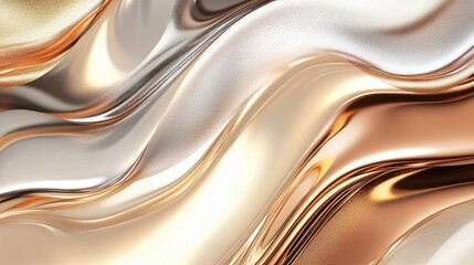 Metallic Fluid Waves: A Luxurious Abstract Art