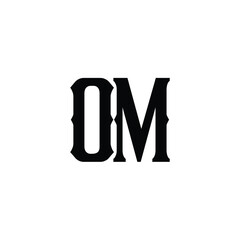 OM monogram logo design letter text name symbol monochrome logotype alphabet character simple logo