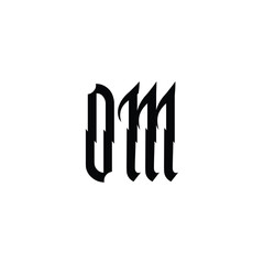 OM monogram logo design letter text name symbol monochrome logotype alphabet character simple logo