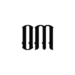 OM monogram logo design letter text name symbol monochrome logotype alphabet character simple logo