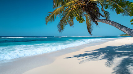 Beach Holiday - Travel Suitcase On Tropical Sand With Sunny Sea, summer background 