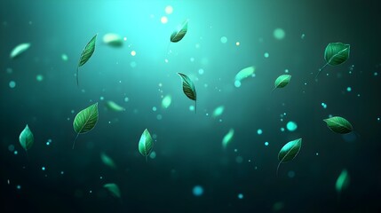 Modern Photorealistic Leaves with Green Background and Clean Lines