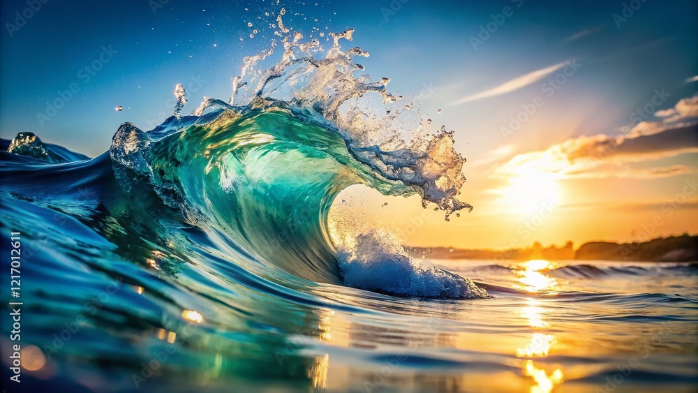 Poster minimalist ocean wave splash blank text area background design