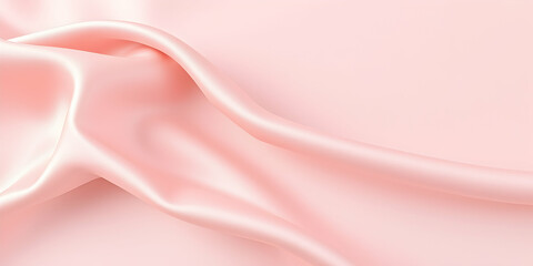 Obraz premium Soft pink silk fabric, delicate folds, smooth texture, gentle curves, shimmering satin, pastel hues, light and shadow play, elegant drapery, minimalist composition, close-up detail, luxurious material