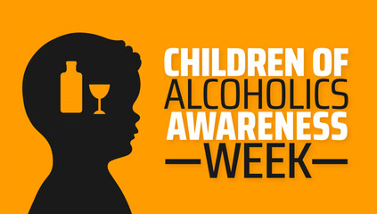 Children of Alcoholics Awareness Week background banner or poster design template. observed every year in February. Holiday concept. Use to any Template, card, poster, placard, template.