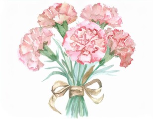 Obraz premium 絵に描かれたカーネーションの花