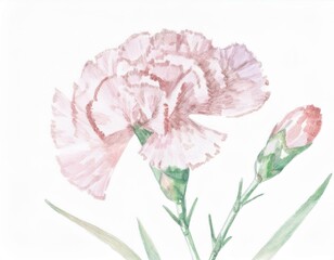 水彩で描いたようなカーネーションの花