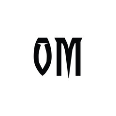 OM monogram logo design letter text name symbol monochrome logotype alphabet character simple logo