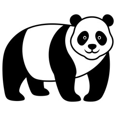 panda silhouette vector illustration