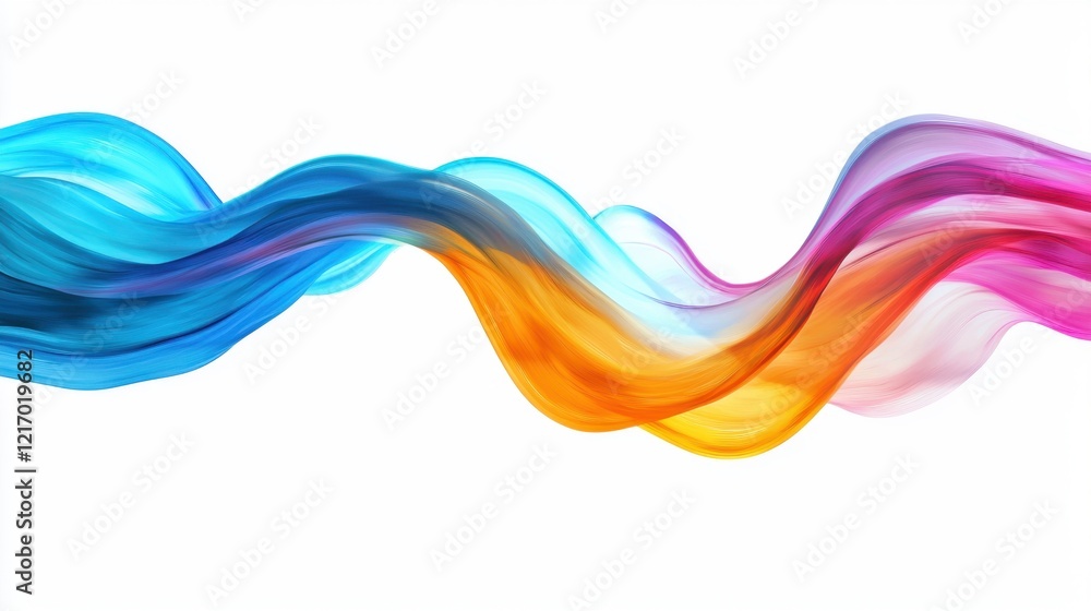 Poster color abstract waves background. rainbow curve lines illustration isolated on white. luxury colorful
